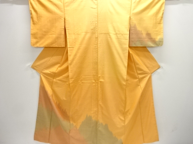 JAPANESE KIMONO / ANTIQUE KIMONO / SILK / TSUMUGI / WOVEN ABSTRACT PATTERN